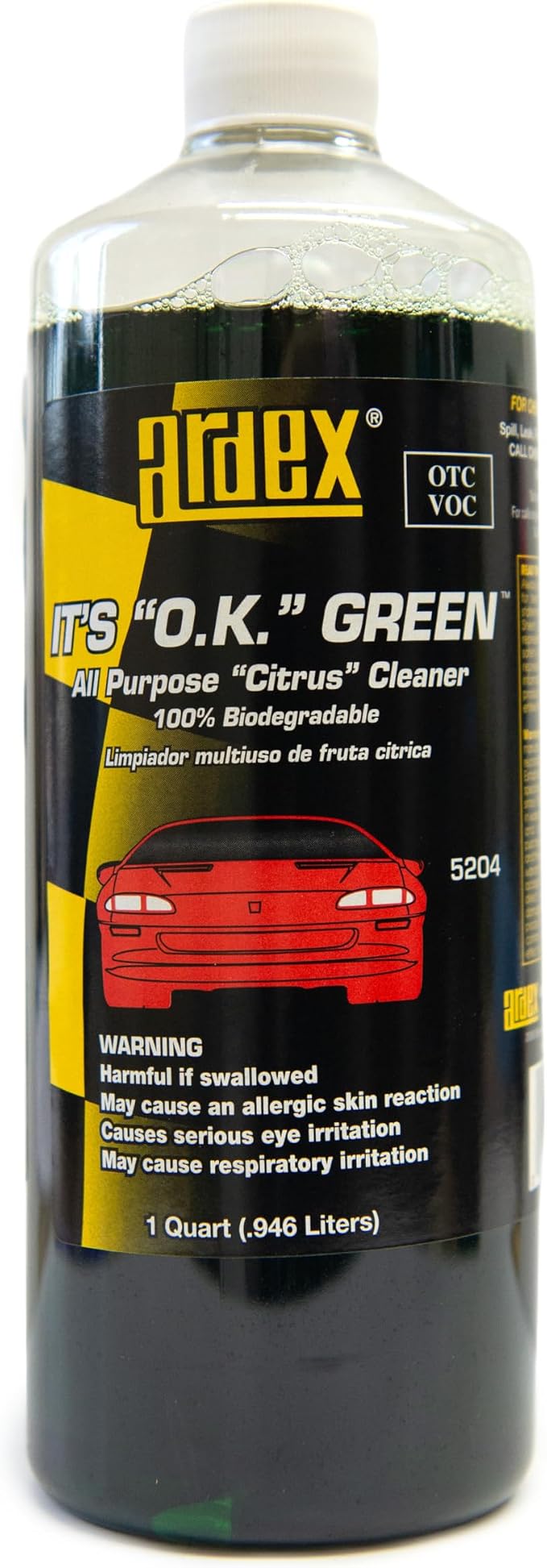 Ardex Car Detailing Super Cleaner Concentrate It's OK Green - For Professional Use or DIY Like A Pro (32 Oz.)