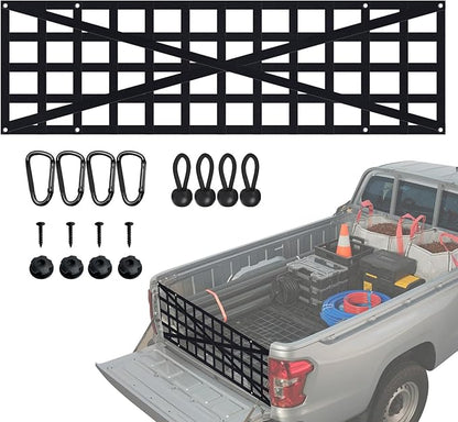 Tailgate Net - for Full Size Truck Cargo Net Compatible with Ford, Chevy, Dodge,Ram etc - Tail Gate Extender Nets for Pickup Truck Bed Accessories (59"x18")