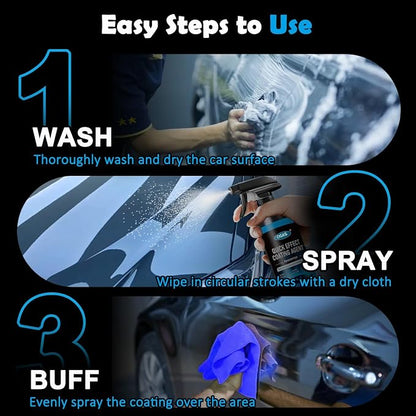 Quick Effect Coating Agent for Car - 500ML Hydrophobic Ceramic Coating Spray for Car with UV Protection, Water Beading Paint Protection, Deep Gloss Shine, Long Lasting Polish Spray Wax