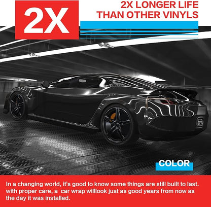 Gloss Black Carbon Fiber Vinyl Wrap with Nano Air Release Technology,Anti-Wrinkle - Premium Paint Protection Film Roll for Car (Gloss Black, 1ft x 5ft)