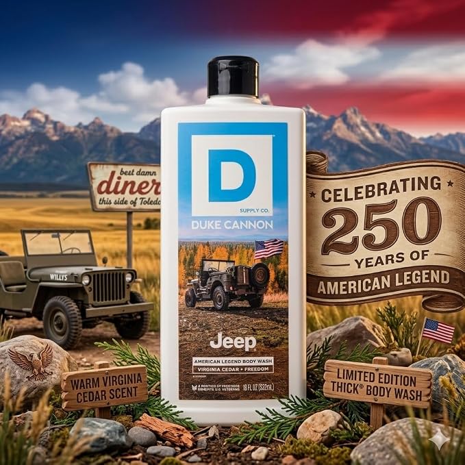 Duke Cannon Supply Co. Body Wash for Men – Jeep National Parks American Legend Scent – Thick, High-Viscosity Men's Body Wash