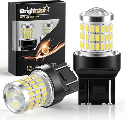 iBrightstar 7443 LED Bulb White, 7440 LED Reverse Light Bulbs Super Bright for Backup Lights Tail Lights Parking Lights, 2 Pack