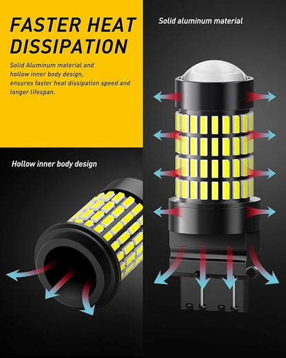 AUXITO 3157 LED Bulbs Reverse Lights, Super Bright 3056 3156 3057 4157 LED Bulbs with Projector for Reverse Back Up Lights Tail Brake Turn Signal Parking Daytime Running Lights, 6000K White