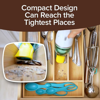 Horsepower Duck Compact Cordless Vacuum, Ultra-Powerful Upgraded Battery for Extra-Long Run Time, AS SEEN ON TV, Strong Suction, Easy to Store, Portable & Rechargeable. Home & Auto (Duck Basic)