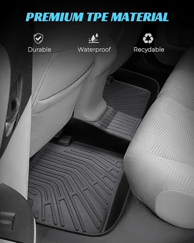 Floor Mats for Honda Accord Sedan 2013-2017 Car Accessories All Weather Rubber TPE Tech Black Cargo Liner & Carpets Full Set Custom Fit for Accord 2017 2016 2015 2014 2013 Sport/LX/EX/Touring