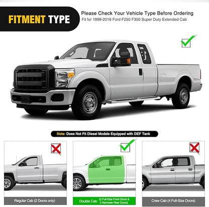 Nilight Running Boards for 1999-2016 Ford F250 F350 Super Duty/Extended Cab 2 Full-Size Door & 2 Half-Size Door 6 Inch Side Step Nerf Bars Stainless Steel