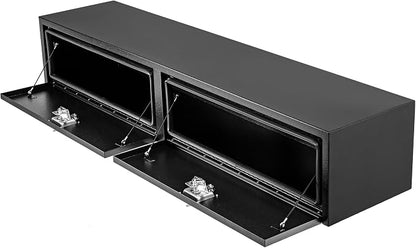 Garvee Black Steel Truck Bed Tool Box, Trailer Tongue Box, Truck Storage Organizer Tool Chest For Truck Bed, RV, Trailer (72 in x 16 in x 13 in)