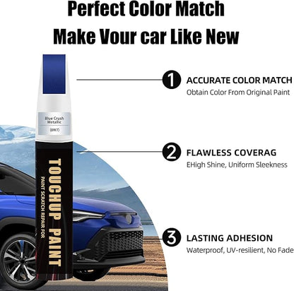 Blue Crush Metallic(8W7) Car Paint Touch Up Pen Compatible with Toyota, 2-In-1 Color Accurate Touch Up Car Scratch Repair Paint Exact Match Toyota Series Automotive Scratch Remover for Nicks&Chips Repair