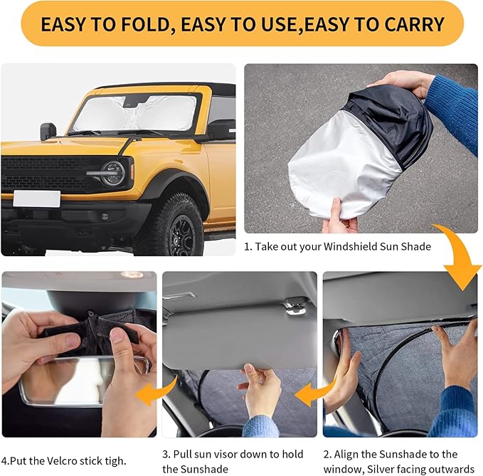 INSAUTO for Subaru Impreza Windshield Sun Shade Fit for Crosstrek Baja XV Crosstrek 2012-2025 Foldable Sunshade Car Sun Visor Cover Protector 210T Reflective Shade Blocks UV Rays Car Accessories L