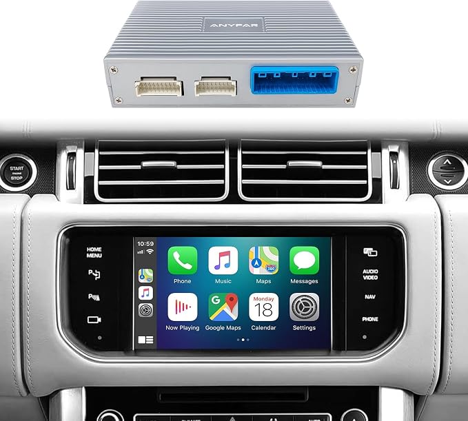 Wireless CarPlay Android Auto Adapter Decoder Retrofit Kit Fits Land Rover & Jaguar 2011-2017 with Bosch Headunit 8" Screen, Supports Mirror Link/Airplay/Backup Camera/USB Drive/Navigation