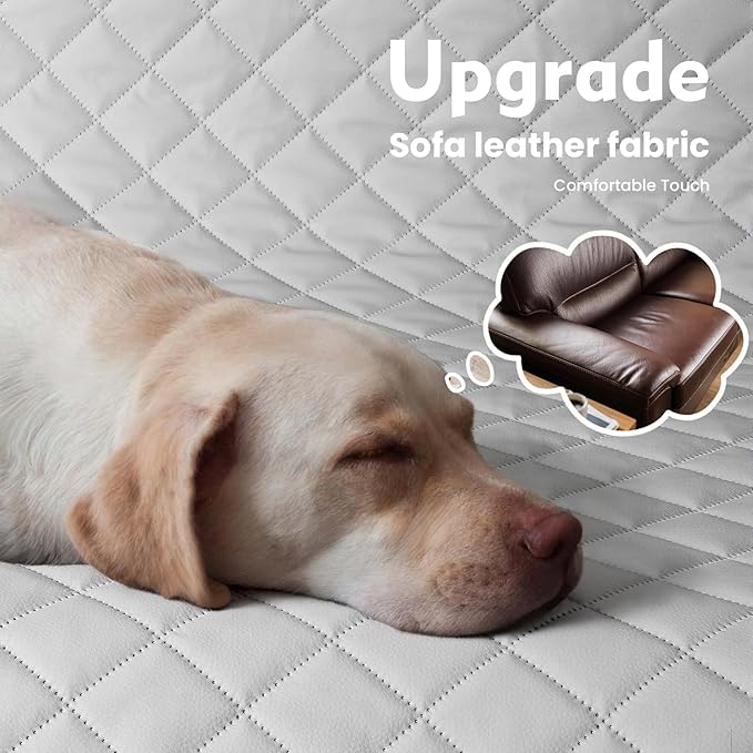 Pecute Back Seat Extender for Dogs 57 * 28.7 in, Upgraded Sofa Leather Dog Car Seat Cover for Back Seat, Foldable in the Car, Hard PVC Panels Bottom Support to 330 lbs, for Full Size Truck/SUV
