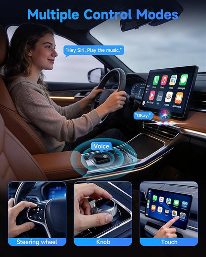 Smarter CarPlay Pro – 2-in-1 Wireless CarPlay & Android Auto Adapter, WiFi 6 & BT 5.4, Zero Latency Real-time Transmission, 5s Auto-Reconnect, Plug & Play, 98% Cars Compatible (2015+)