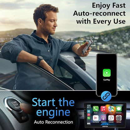 for iPhone 17 Wireless Carplay Adapter Compatible iPhone 17 Pro Max Air 16e 16 15,Automatic iPhone Carplay Wireless Adapter Convert Factory Wired to Wireless Plug and Play Car Play Fits Cars