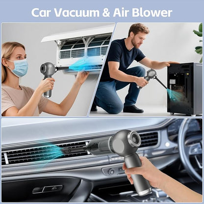 6 in 1 Mini Car Vacuum Cleaners, 20000PA Portable Vacuum for Car,120W High Power Hand Held Vacuum Cordless and Air Duster for Home, Office, Pet