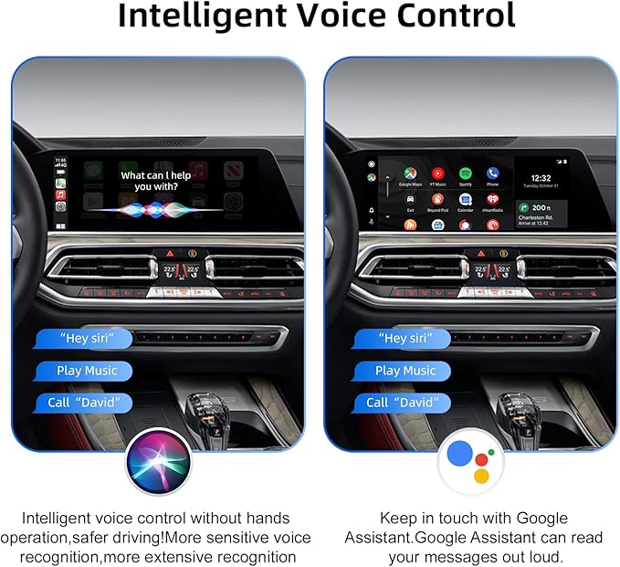 Wireless CarPlay Android Auto Adapter Decoder Retrofit Kit Fits BMW 2017-2018 X1 X2 X3 X4 X5 X6 MINI & 1-5 Series with EVO/MGU System, Supports Mirror Link/Camera/USB Drive/Navigation etc