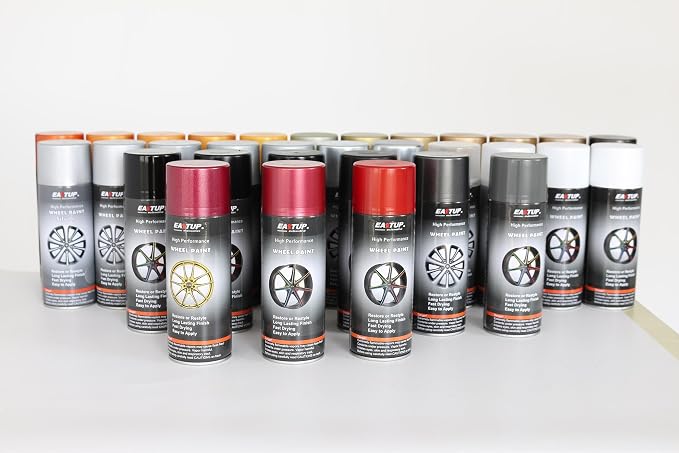 EASTUP Premium Metallic Flash Dark Red Burgundy Acrylic Enamel Wheel Paint - Brilliant Finish, High Durability, Fade-resistant, Quick Drying Rim Coating Spray Paint.