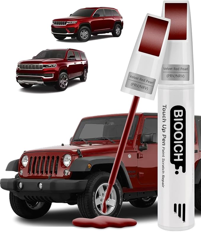 Touch Up Paint Pen Exact Color Match Car Chip and Scratch Repair (for Jeep, Velvet Red Pearl(PRV/NRV))