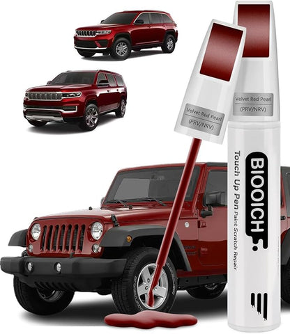 Touch Up Paint Pen Exact Color Match Car Chip and Scratch Repair (for Jeep, Velvet Red Pearl(PRV/NRV))