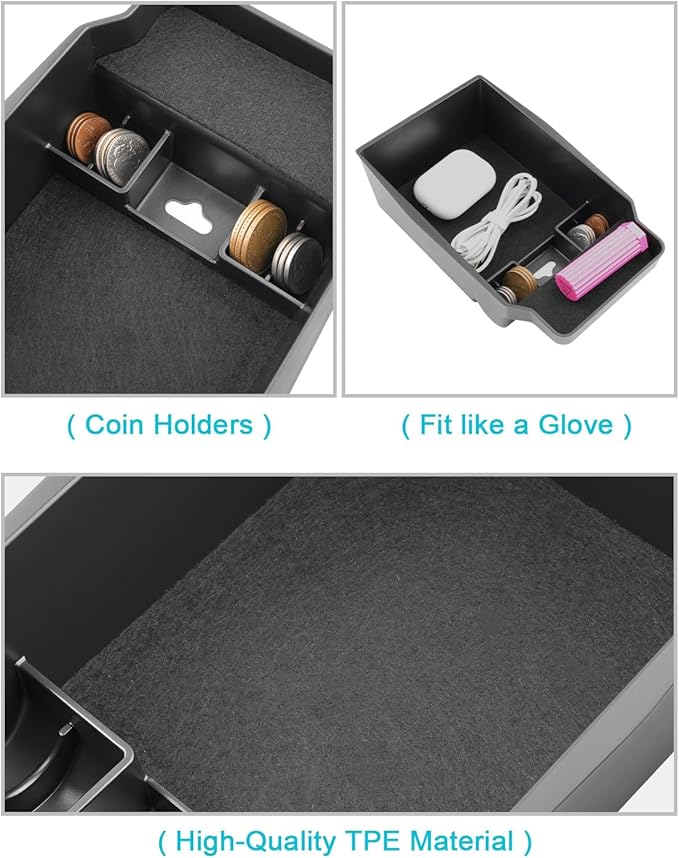 CDEFG 2Pcs for 2026 Mazda CX5 Center Console Organizer for 2026 Mazda CX-5 (S/Select/Preferred/Premium/Premium Plus) Accessories Middle Console Double Trays Storage Box