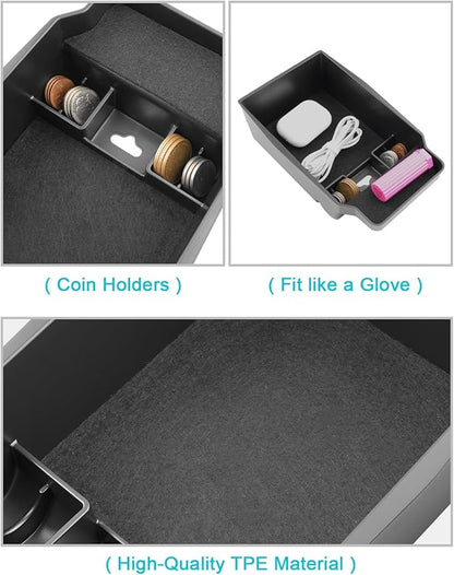 CDEFG 2Pcs for 2026 Mazda CX5 Center Console Organizer for 2026 Mazda CX-5 (S/Select/Preferred/Premium/Premium Plus) Accessories Middle Console Double Trays Storage Box