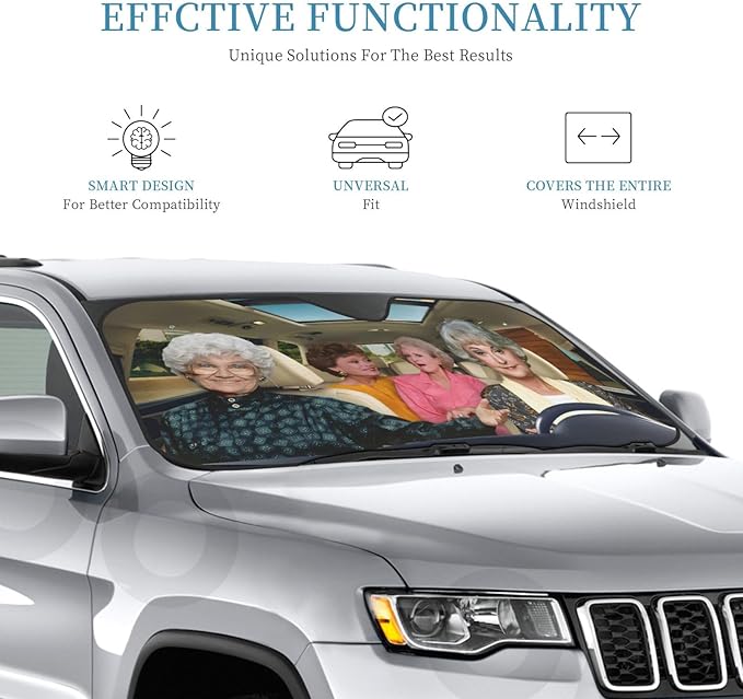 Funny Windshield Sun Shade Foldable Sunshade for Car Windshield Covers Blocks UV Rays Automotive Interior Sun Protection 51 x 27.5 in