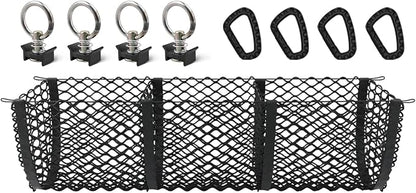 BestEvMod Cargo Mesh Net for Pickup Truck Bed Compatible with Tesla Cybertruck 2026 2025 2024 Accessories Mesh Extra Strong Hook Stretchable Trunk Organizer Cargo Net (3 Pocket, Reinforced POM Hooks)