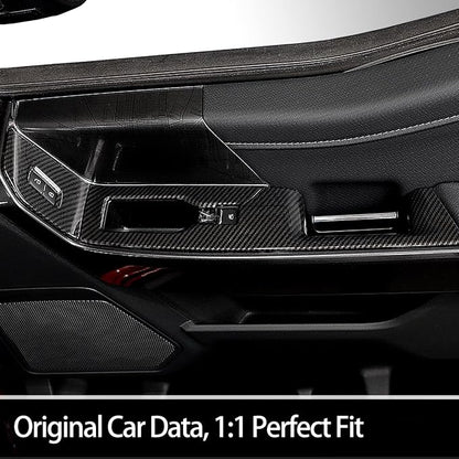 GZXinWei Carbon Fiber Grain Door Window Control Switch Panel Trim Cover Sticker Interior for Ford F150 2021 2022 2023 2024 2025 2026