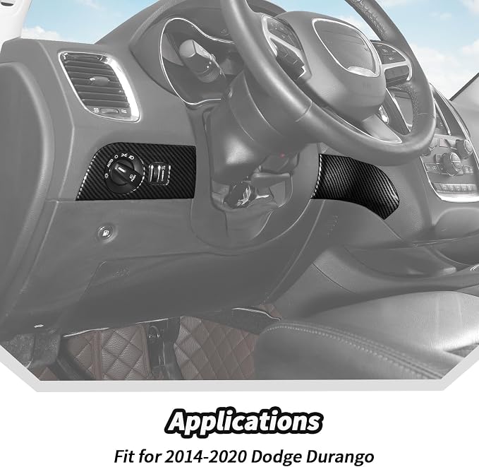 JeCar for Durango Carbon Fiber Interior Dash Panel Trim Kit Fit for 2014-2020 Dodge Durango Interior Accessories (3pcs)