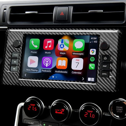 AIRSPEED Hard Carbon Fiber for Toyota GR86 Subaru BRZ 2021 2022 2023 2024 2025 Car Navigation Screen Frame Cover Center Console Interior Trim Accessories, Black