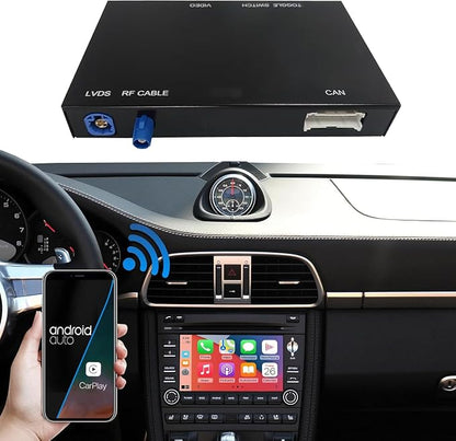 Road Top Wireless CarPlay Interface Decoder for Porsche PCM 3.0 (2008–2012) | CarPlay Retrofit Kit Compatible with Cayenne 911 Cayman Boxster, Support Wireless Carplay, Android Auto, Mirrorlink