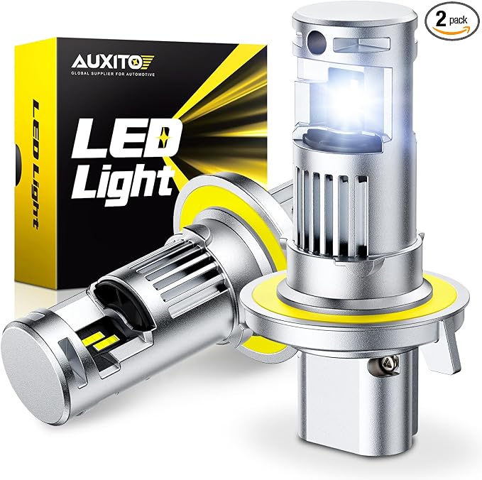 AUXITO H13 Bulb, 1000% Brighter 6500K White, Direct Fit Mini Size, Hassle-Free Plug & Play, Extended Lifespan, Flicker-Free Operation, Pack of 2