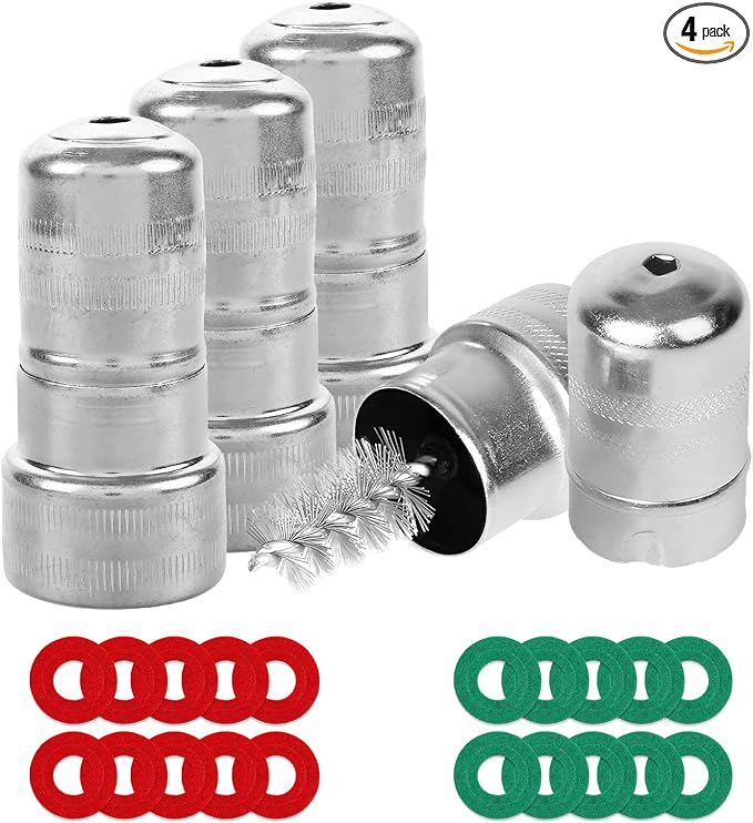 4 PCS Battery Terminal Cleaner Tool Kit, Auto Top & Side Terminals Cleaning Brushes with Anti-Corrosion Washers, Battery Post Steel Bristles Brush for Car Truck Marine Boat