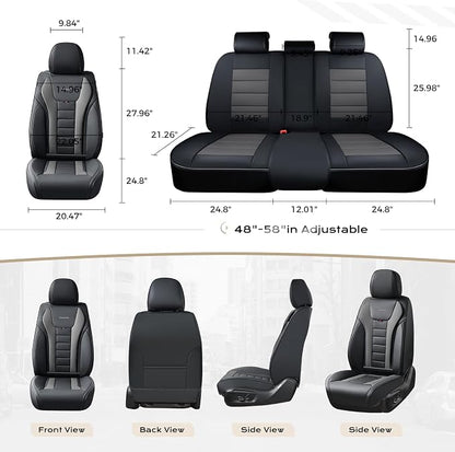 Coverado Car Seat Covers, Front Covers for Cars, Car Seat Cover Front Seats, Automotive Seat Cover, Waterproof, Leather Car Seat Cushion, Universal Interior Covers Seat Protectors for Most Cars
