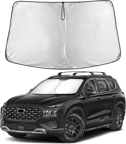 EcoNour Windshield Sunshade Compatible for Hyundai Santafe 2019-2021 2022 2023, Sun Visor for Front Windshield & Window Sun Shade Cover, UV Heat Blocker & Protector, Car Accessories