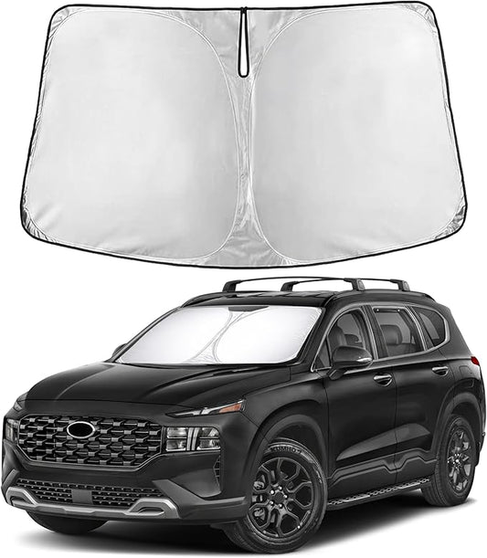 EcoNour Windshield Sunshade Compatible for Hyundai Santafe 2019-2021 2022 2023, Sun Visor for Front Windshield & Window Sun Shade Cover, UV Heat Blocker & Protector, Car Accessories