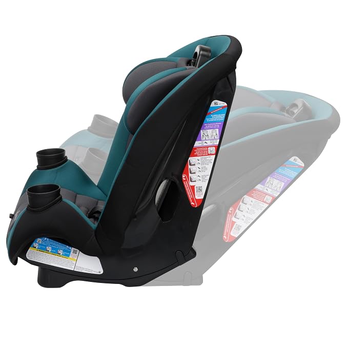 Safety 1st Ellaris 3-in-1 Convertible Car Seat, Slim Fit Design, Rear & Forward-Facing, 5-Position Headrest, Travel-Friendly with Machine-Washable Seat Pad, Peacock Blue