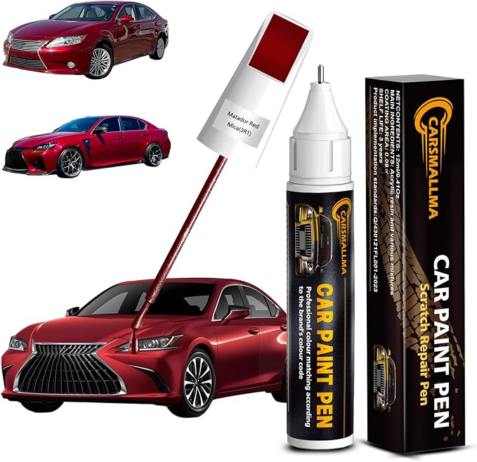 Car Touch Up Paint(3R1 Matador Red Mica) for Toyota, Color Accurate Car Scratch Repair Remover Pen,Automotive Paint Quick & Easy to fix vehicle Chips and Nicks Scuff