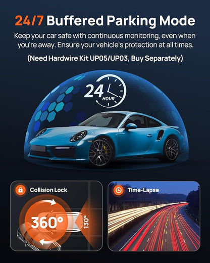 70mai Dual Dash Cam Front and Rear 4K, Car Camera for Cars with Sony IMX678, STARVIS 2 Night Vision, 4G LTE, AI Motion Detection, ADAS, 5GHz Wi-Fi 6, Parking Monitor, Voice Control (4K Omni X800)
