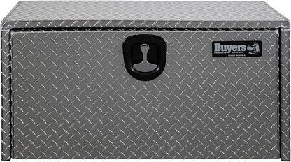 Buyers Products 1705102 Diamond Tread Aluminum Underbody Truck Tool Box, 18 x 18 x 14, Made in USA, .100 in. Thick, Corrosion-Resistant, Locking Compression Latch – Secure Storage for Work Trucks