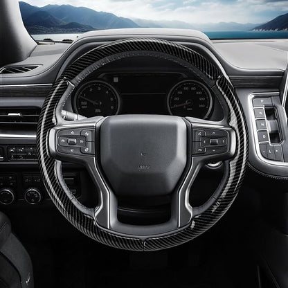 Steering Wheel Cover for Chevy Silverado 1500 2019-Present/ 2500 3500 2020-Present/Blazer 2019-Present (Gasoline Models)/ Suburban Tahoe 2021-2024, Car Steering Wheel Cover Accessories for Chevrolet