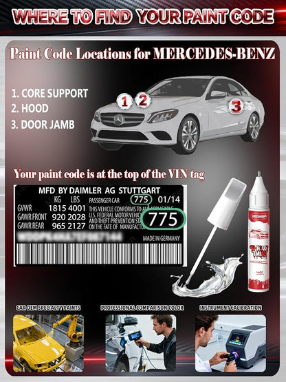 842/5842 Twilight Blue Metallic Car Touch Up Paint for Mercedes-Benz, Autopermax Color Accurate Two-In-One Car Paint Scratch Repair Pen, Professional Scratch Remover for Vehicles Chips and Nicks Scuff