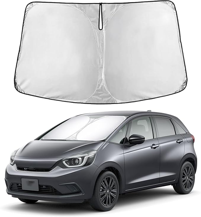 EcoNour Windshield Sunshade Compatible for Honda Fit 2007-2022 2023 2024, Sun Visor for Front Windshield & Window Sun Shade Cover, UV Heat Blocker & Protector, Car Accessories