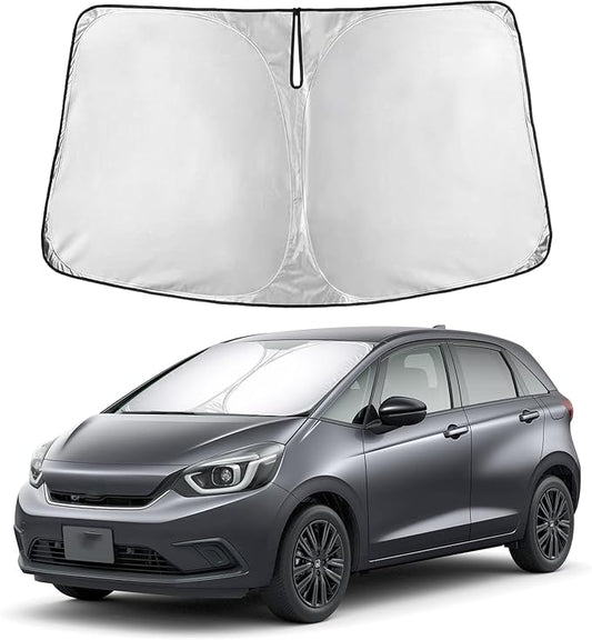 EcoNour Windshield Sunshade Compatible for Honda Fit 2007-2022 2023 2024, Sun Visor for Front Windshield & Window Sun Shade Cover, UV Heat Blocker & Protector, Car Accessories