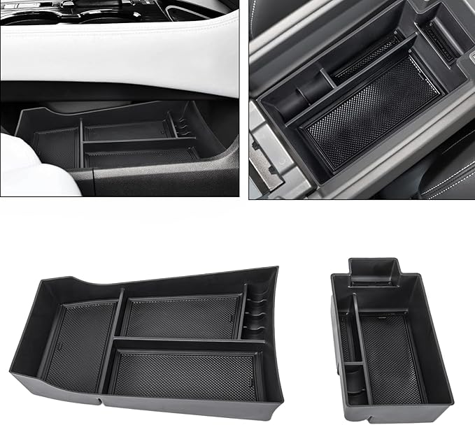 Center Console Organizer Compatible with Nissan Rogue 2021-2025 2026 Armrest Storage Box Insert Tray Interior Secondary Accessories(2PCS Center Console Tray)