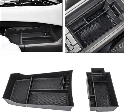 Center Console Organizer Compatible with Nissan Rogue 2021-2025 2026 Armrest Storage Box Insert Tray Interior Secondary Accessories(2PCS Center Console Tray)