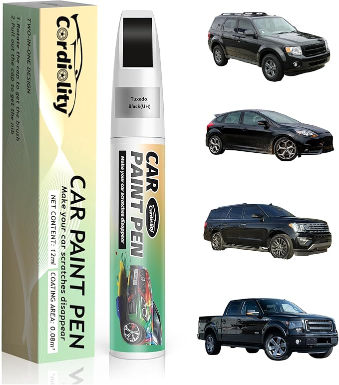 Car Touch Up Paint Tuxedo Black(UH) for Ford, Color Accurate Car Scratch Repair Remover Pen Fix Auto Paint Chips and Nicks