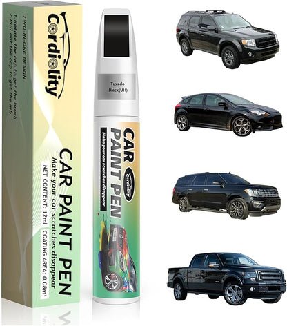 Car Touch Up Paint Tuxedo Black(UH) for Ford, Color Accurate Car Scratch Repair Remover Pen Fix Auto Paint Chips and Nicks