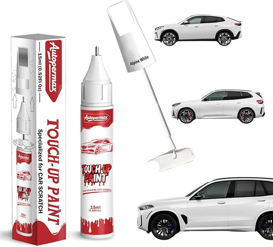 300 Alpine White Car Touch Up Paint for BMW, Color Accurate Two-In-One Car Paint Scratch Repair Pen, Professional Scratch Remover for Vehicles Chips and Nicks Scuff