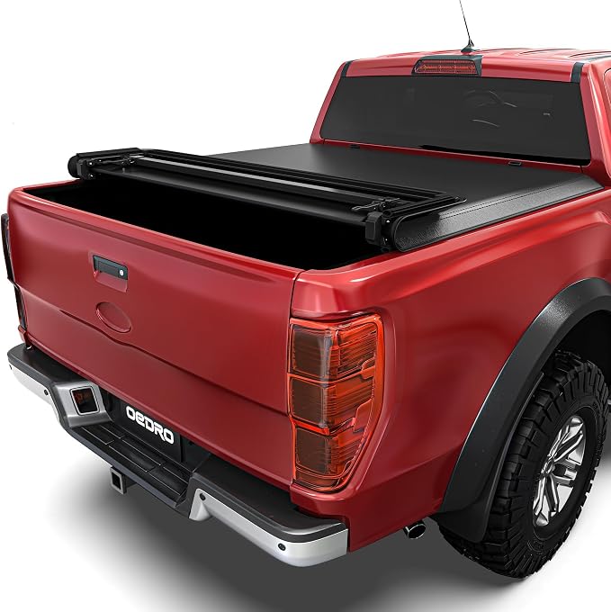 OEDRO Soft Quad-fold Truck Bed Tonneau Cover Fits for Ford F250 F350 F-250 F-350 Superduty 1999-2016 with 6.8 ft Bed