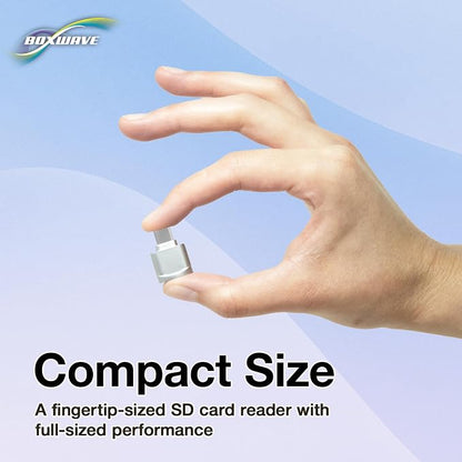 BoxWave Adapter Compatible with IIWEY Wireless Car Play & Android Auto Touch Screen (10 in) - Micro SD Card miniReader, USB Type-C OTG Reader USB3.0 Adapter Keychain - Metallic Silver